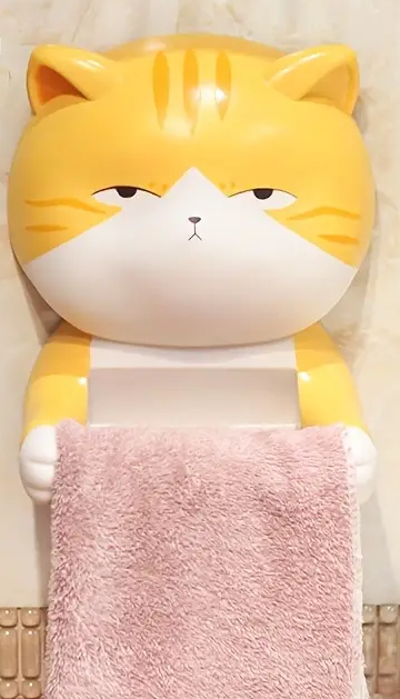 Wall Mounted Cute Cat Deer Design Toilet Roll Paper Holder with Bathroom Towel Storage Rack