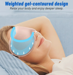 ye Mask Sleep Mask + Cooling Gel Relief - Sleep Eye Mask Blackout Blindfold Cold - 3D Contoured Relaxing No Pressure Eye Cover To Block Light For Comfortable Soothing Night Sleeping/Men & Women Pink