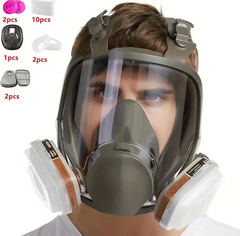 Full Face Respirator, Hypoallergenic Polyester Material, Paint Protection, Dust and Harmful Gas Filtering, with Adjustable Headband, for Non-Medical Civilian Use