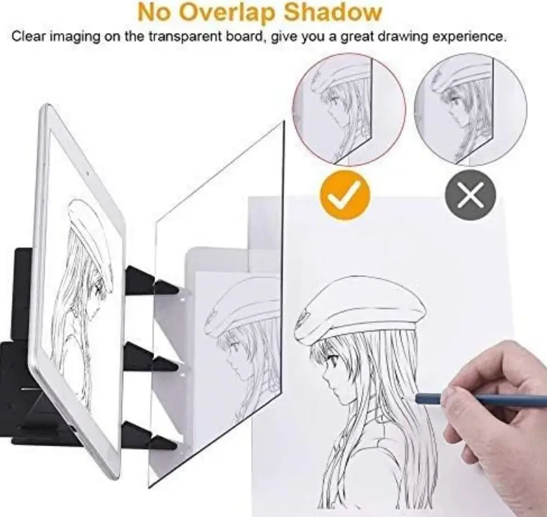 Premium Optical Drawing Board Set] Premium PVC Optical Drawing Board Set with Reflection Lens and Adjustable Stand for Artists and Beginners