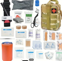 156pcs Ultimate Survival Kit: 30-in-1 Portable First Aid Set for Camping, Hiking & Boating - Includes Tourniquet, Scissors, Whistle & More